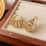 Retro Crystal Hollow Geometric Ear Cuffs