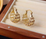 Retro Crystal Hollow Geometric Ear Cuffs