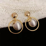 Retro Exaggerated Metal Ball Circle Earrings