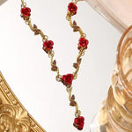 Retro French Rose Flower Jewelry Set
