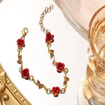 Retro French Rose Flower Jewelry Set