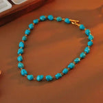 Retro Irregular Pattern Stone and Necklace