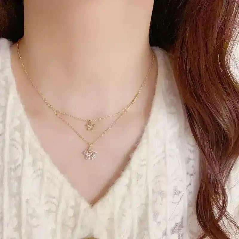 Retro Layered Crystal Necklace