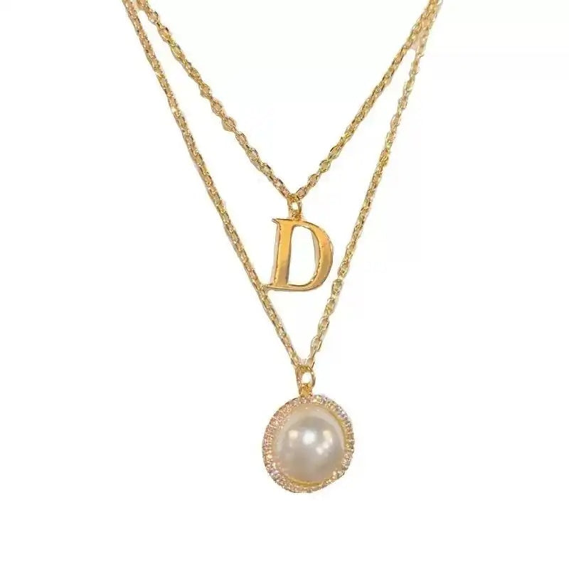 Retro Layered Crystal Necklace
