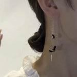 Retro Long Butterfly Flower Earrings