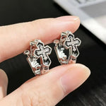 Retro Pattern Circle Cross Hip Hoop Earrings