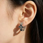 Retro Pattern Circle Cross Hip Hoop Earrings