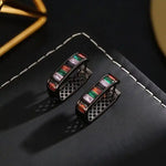 Retro Tassel Square Crystal Drop Earrings