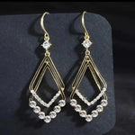 Rhombus Black Geometric Earrings