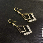Rhombus Black Geometric Earrings