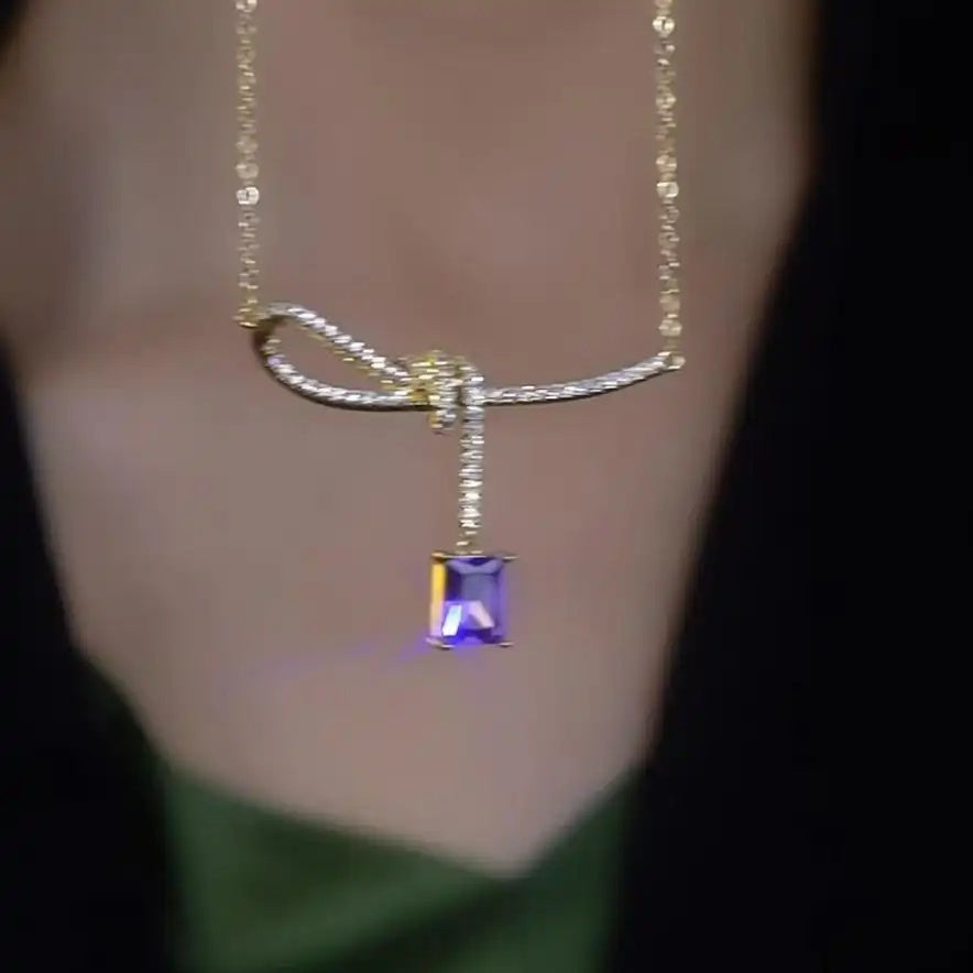 Ribbon Bow Pendant Necklace