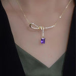 Ribbon Bow Pendant Necklace