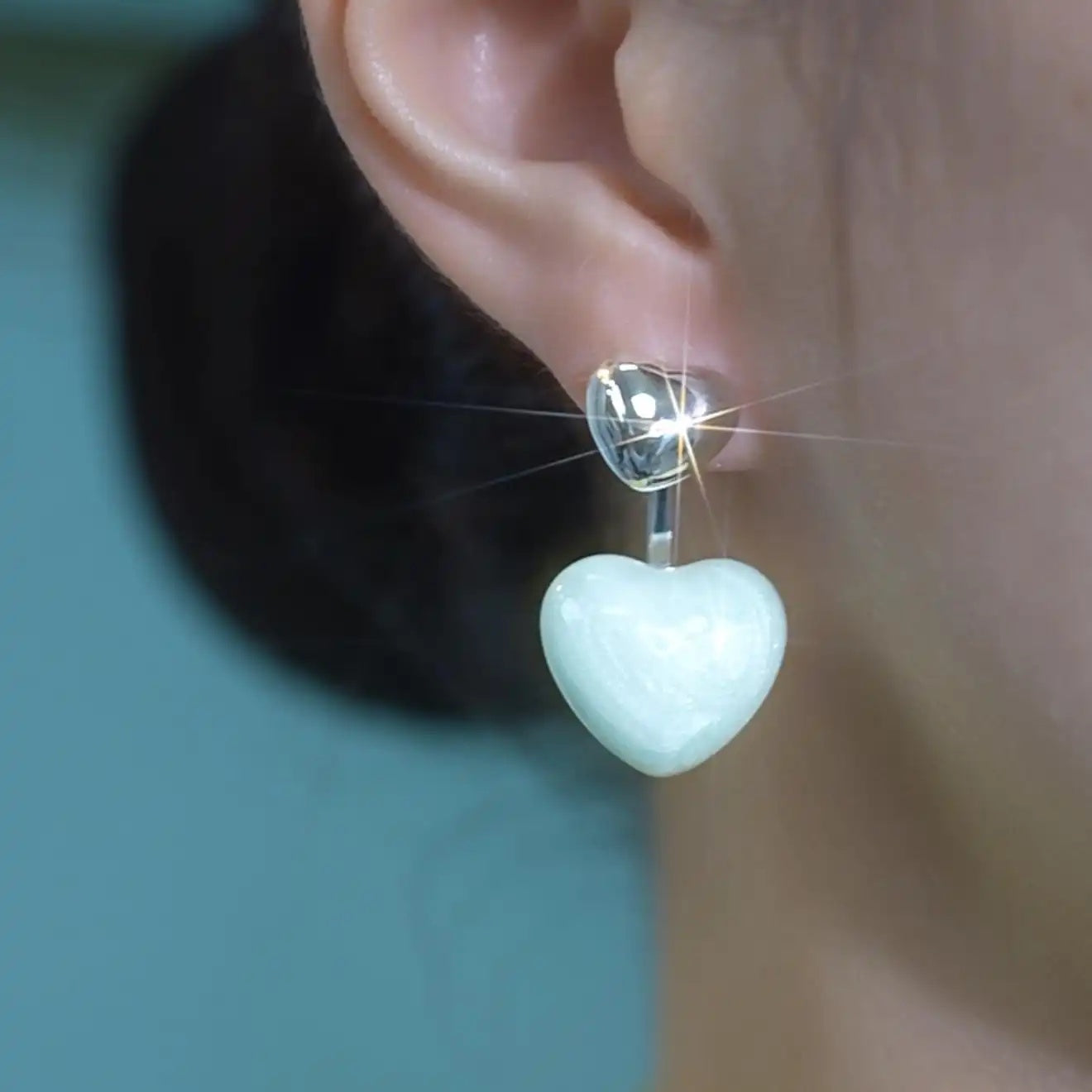 Romantic Dripping Oil Heart Drop Earrings