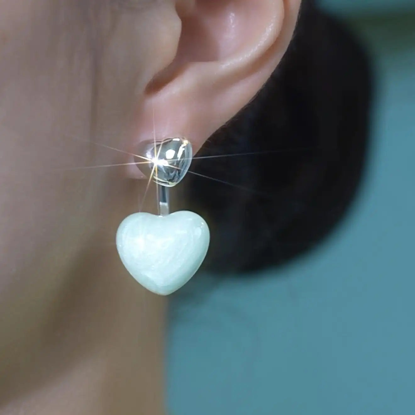 Romantic Dripping Oil Heart Drop Earrings