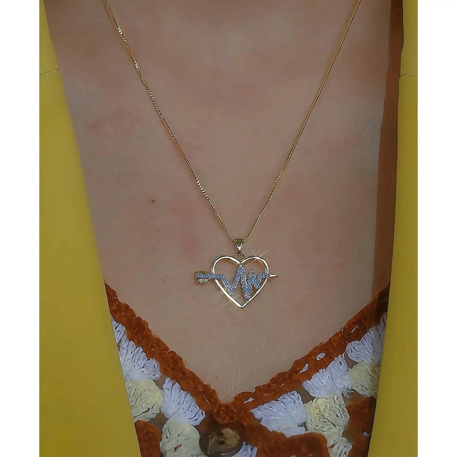 Romantic Heart Surrounded By Love Pendant Necklace