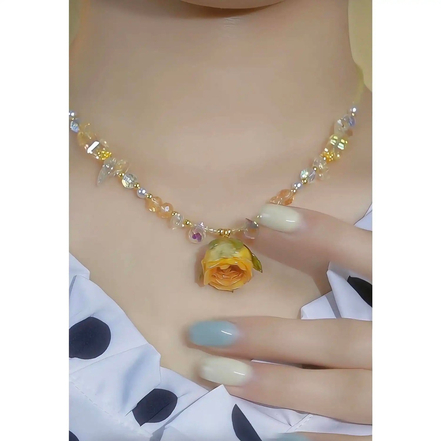 Romantic Rose Beaded Summer High-Value Necklace