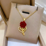 Romantic Rose Crystal Necklace
