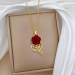 Romantic Rose Crystal Necklace