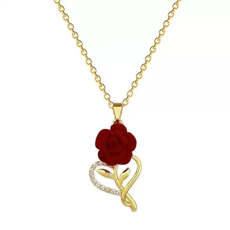 Romantic Rose Crystal Necklace