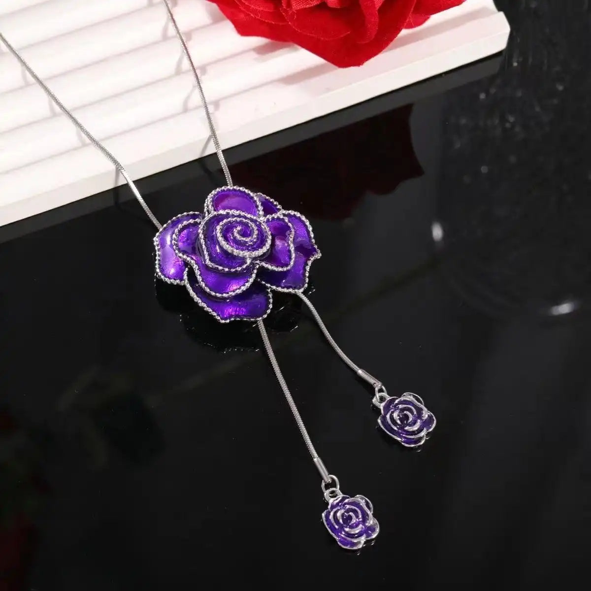 Rose Adjustable Long Necklace