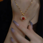 Rose and Heart Pendant Necklace