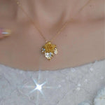 Rose and Maple Leaf Pendant Necklace