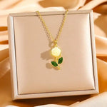Rose Blossom Crystal Pendant Necklace