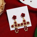 Rose Cross Bold Drop Earrings