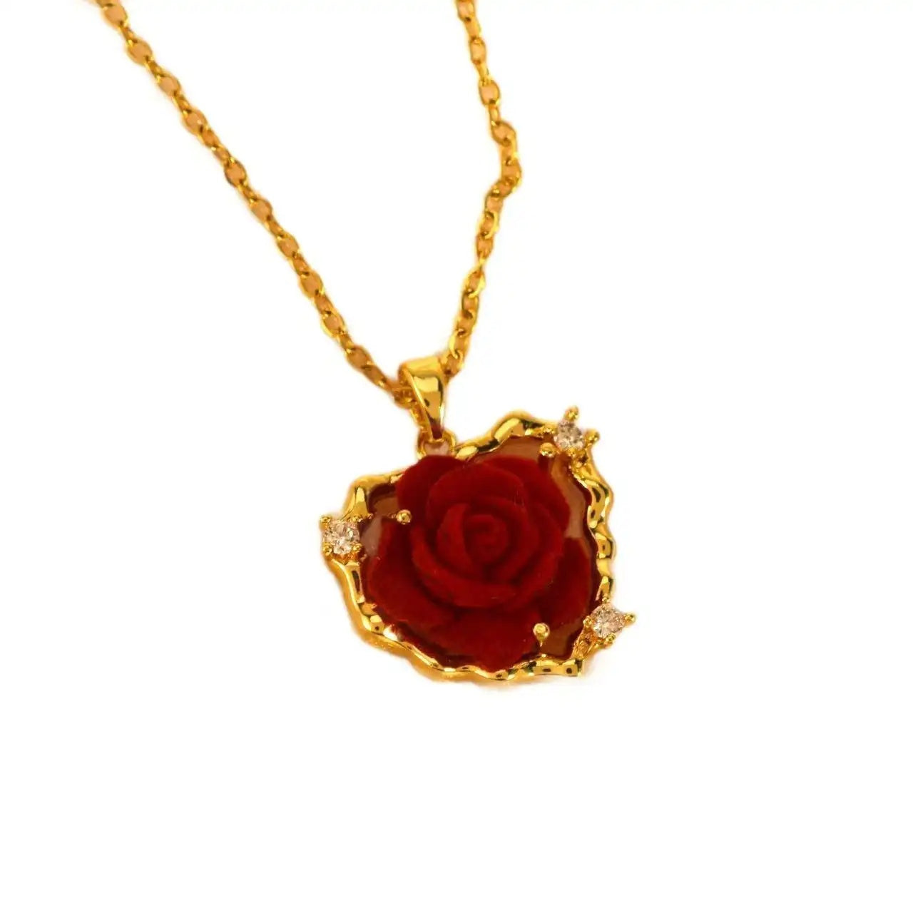Rose Crystal Memorial Gift Romantic Necklace