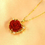 Rose Crystal Memorial Gift Romantic Necklace