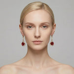 Rose Crystal Tassel Drop Earrings