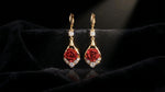 Rose Crystal Tassel Drop Earrings