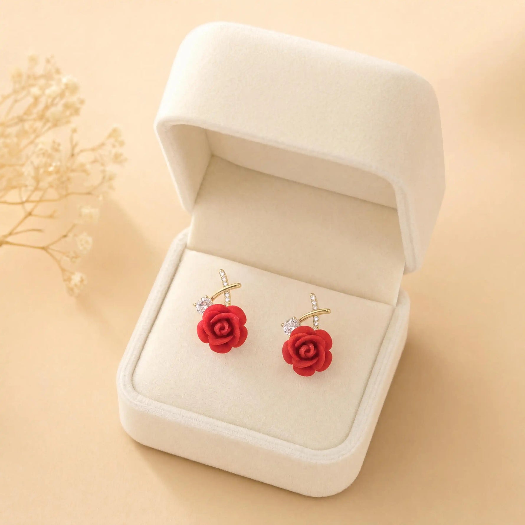 Rose Fish Tail Earrings