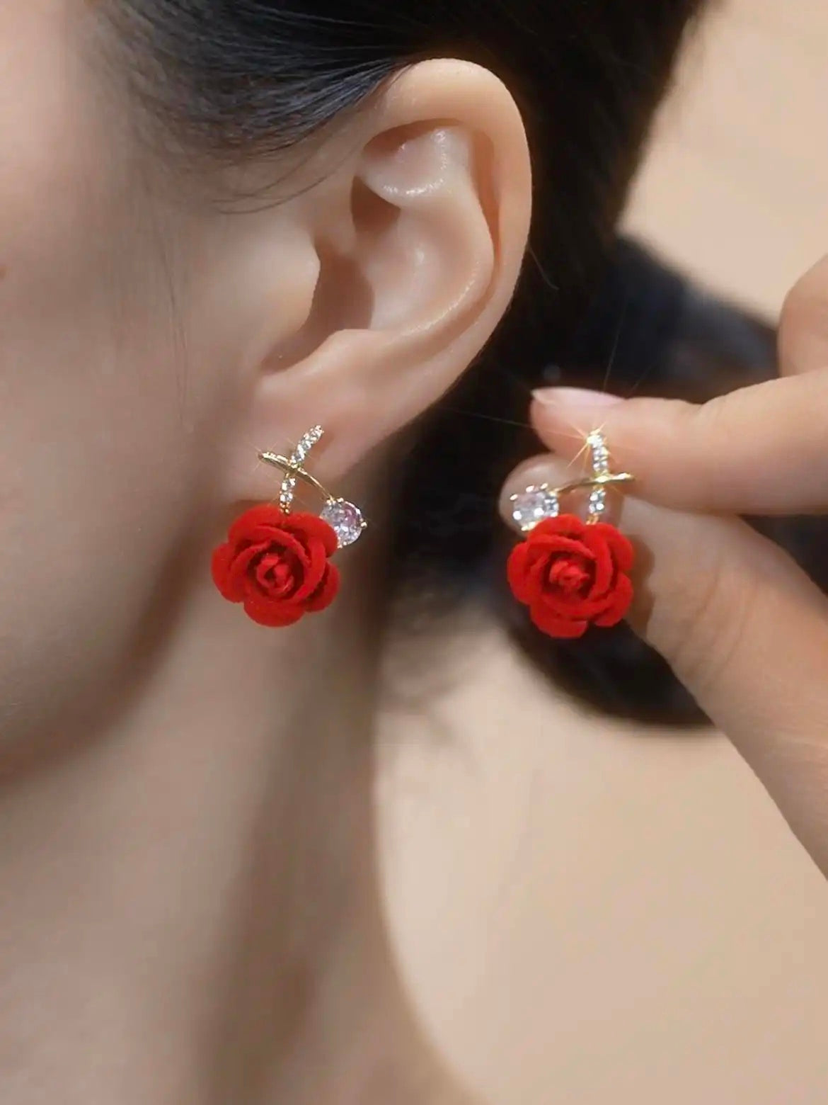 Rose Fish Tail Earrings