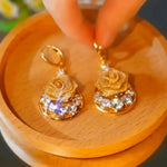 Rose Flower Crystal Earrings