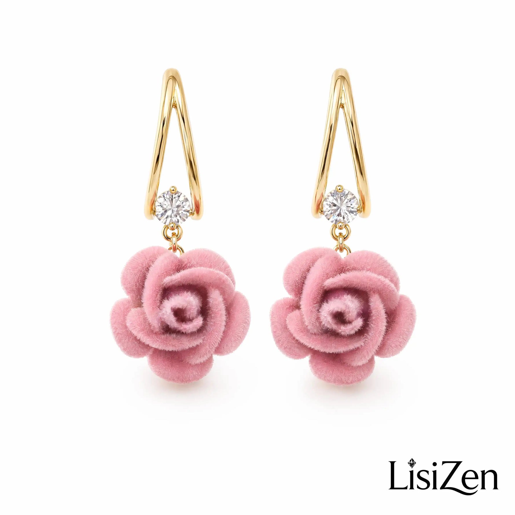 Rose Flower Drop Earrings