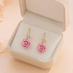 Rose Flower Drop Earrings