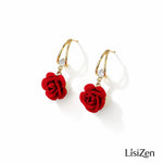 Rose Flower Drop Earrings