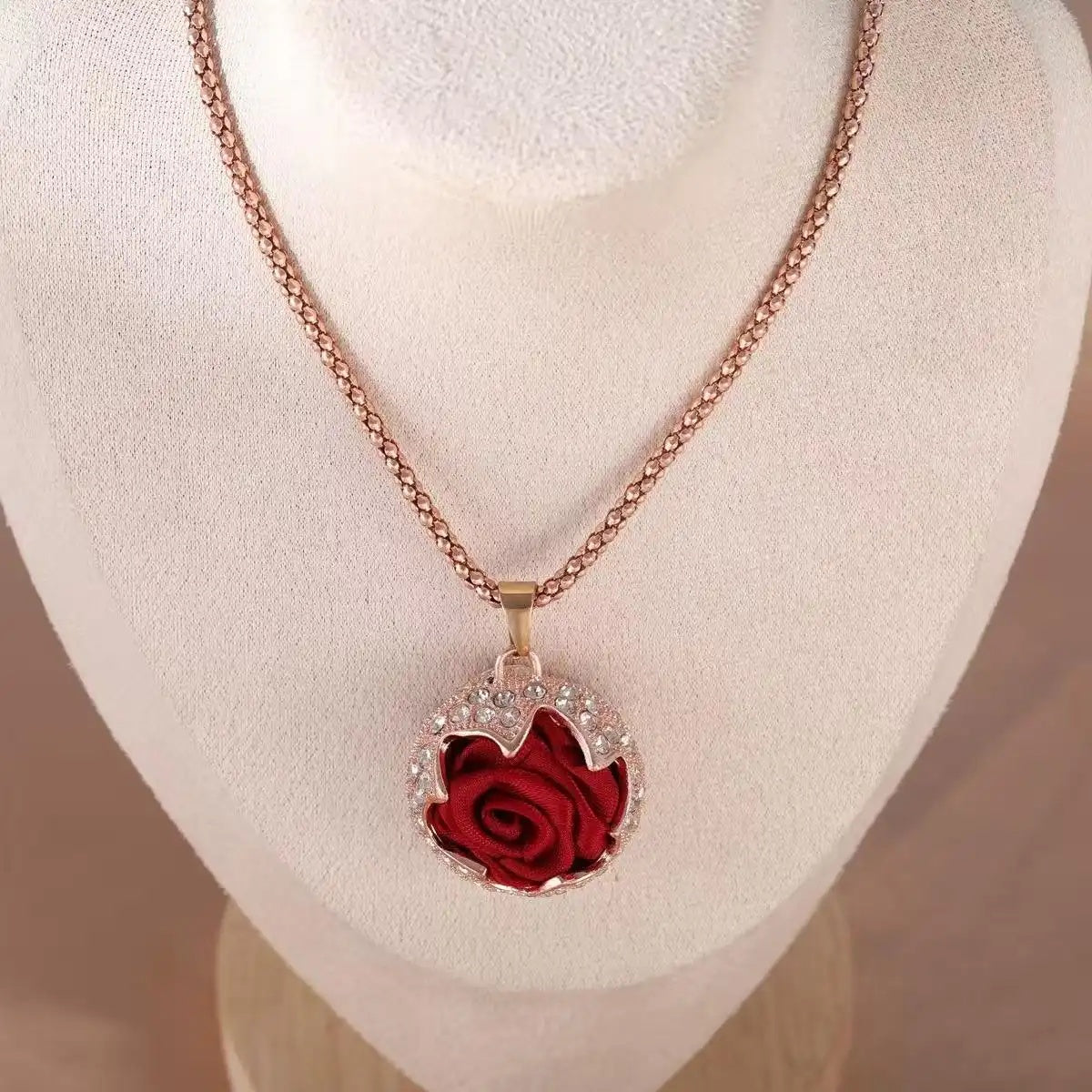 Rose Flower Long Necklace