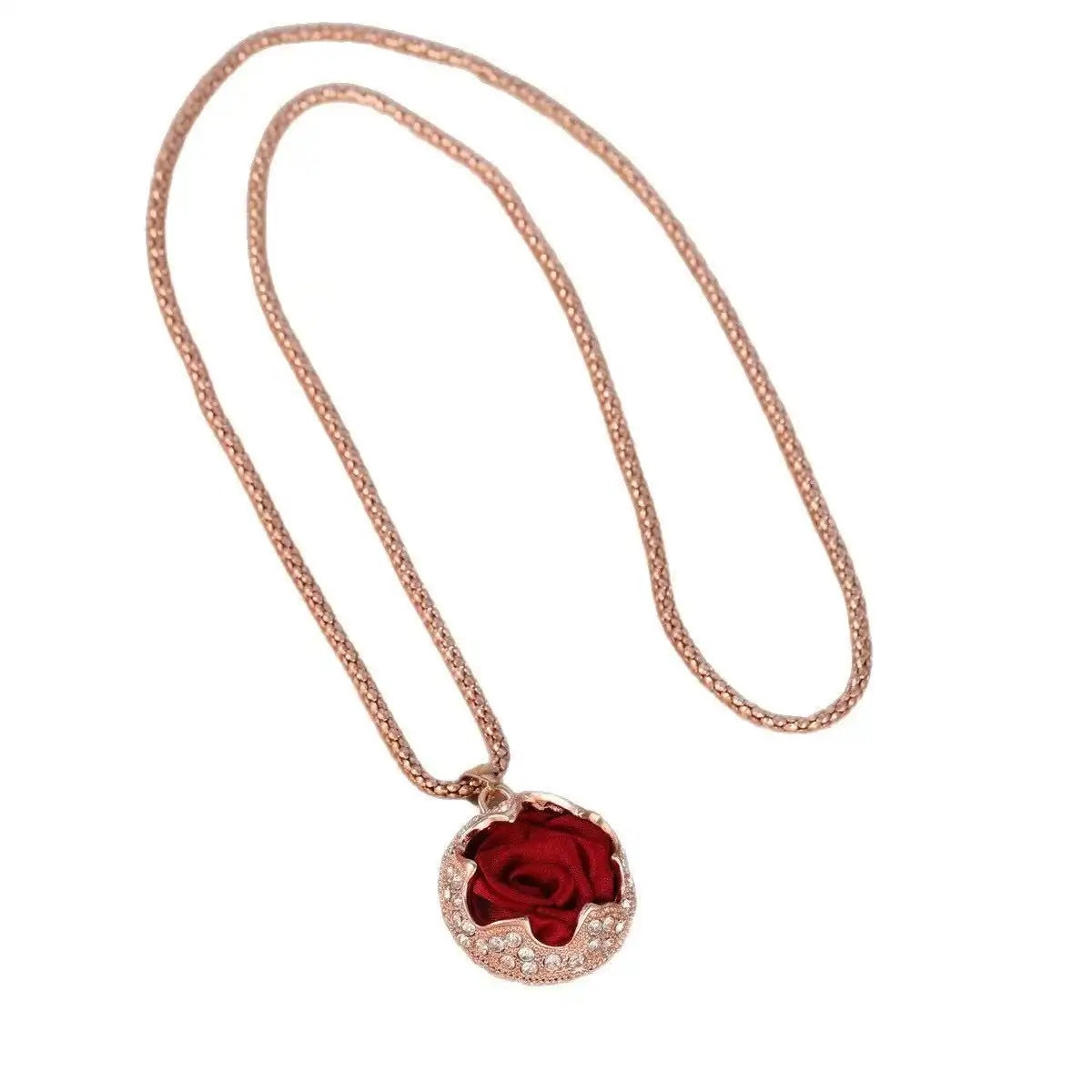 Rose Flower Long Necklace
