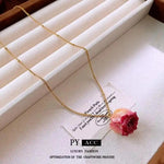 Rose Flower Pendant Necklace