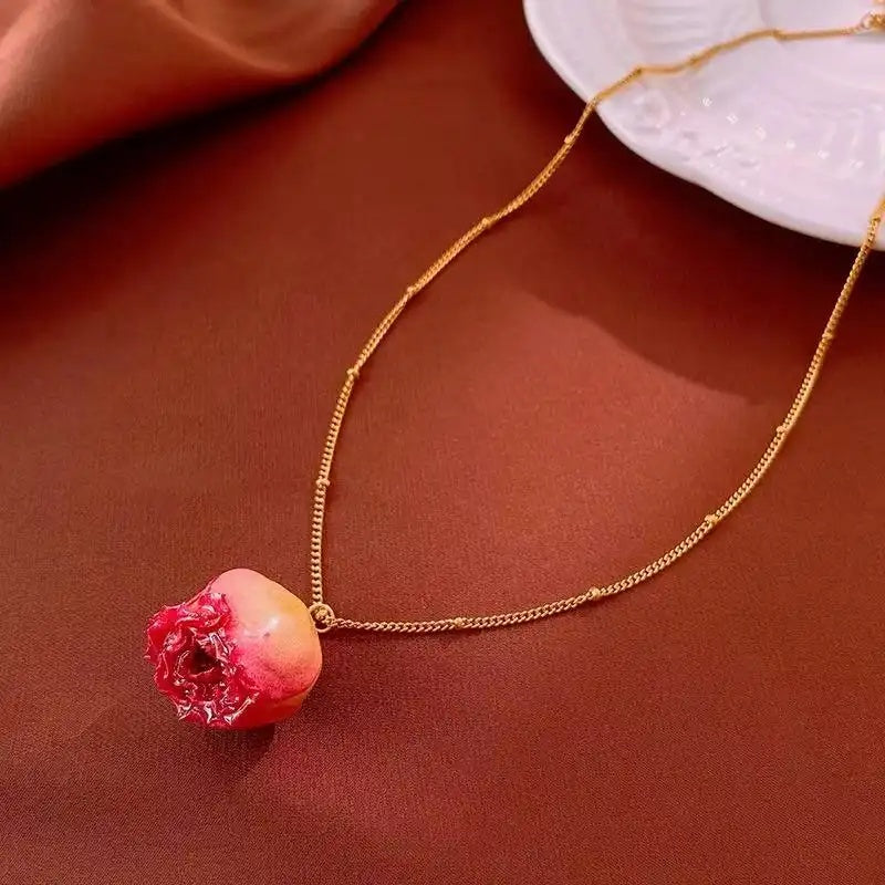 Rose Flower Pendant Necklace