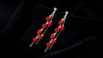 Rose Flower Tassel Drop Earrings