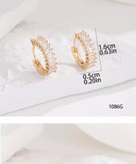 Rose Gold Crystal Huggie Earrings