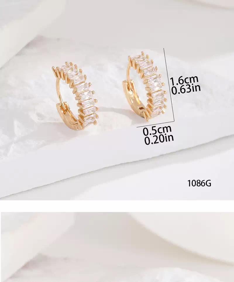 Rose Gold Crystal Huggie Earrings