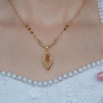 Rose Gold Leaf Pendant Necklace