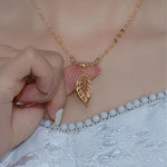 Rose Gold Leaf Pendant Necklace