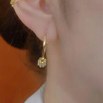 Rotatable Circle Crystals Earrings