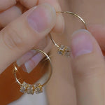 Rotatable Circle Crystals Earrings