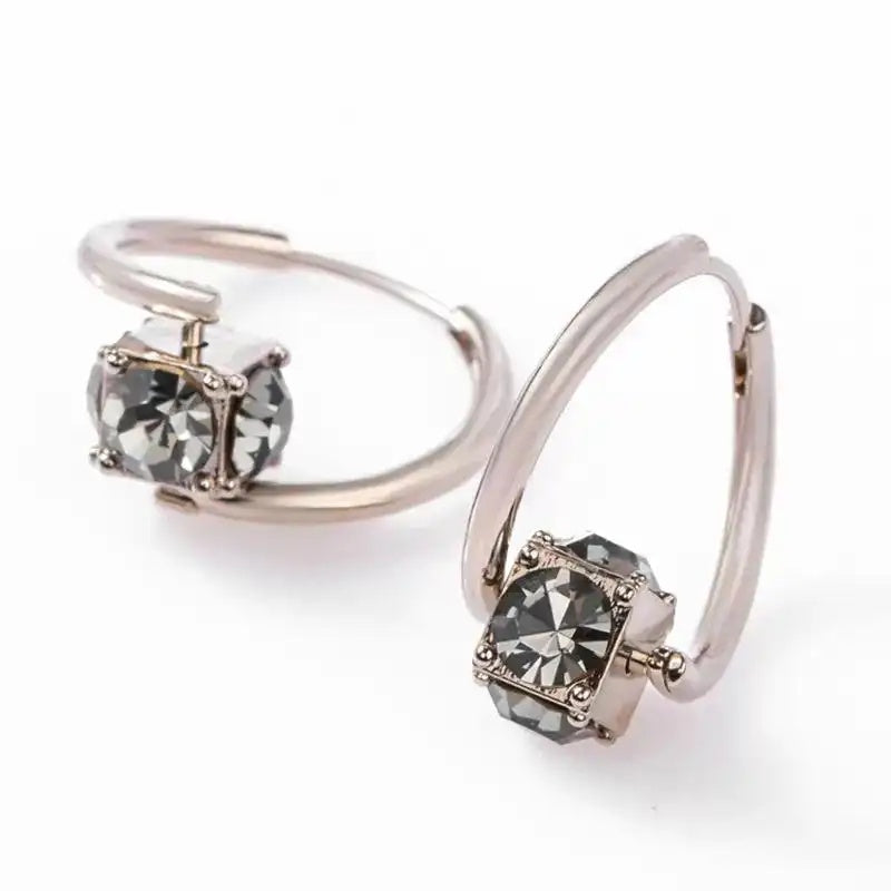 Rotating Carat Crystal Clip-On Earrings